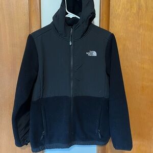 Girls The North Face Black Hooded Denali Jacket- XL / 18 fits Ws M
